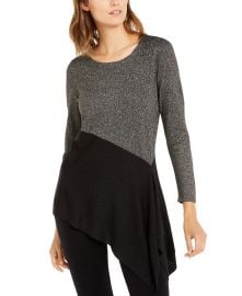 Alfani Asymmetrical Colorblocked Shimmer Top  Created For Macy s   Reviews - Sweaters - Women - Macy s at Macys